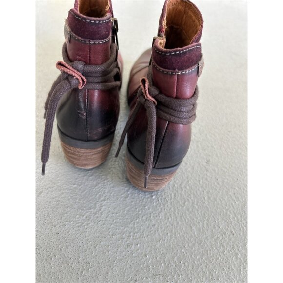 PIKOLINOS Le Mans Burgundy Wine Leather Ankle Boots EU 39 US 8.5 - 9 Western - Picture 4 of 9